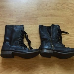 Target black combat boots.
